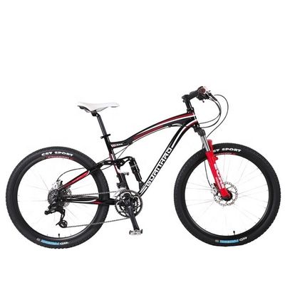 Full Aluminum Suspension Mountain Bicycle with 24 Speeds and Hydraulic Disc Brake