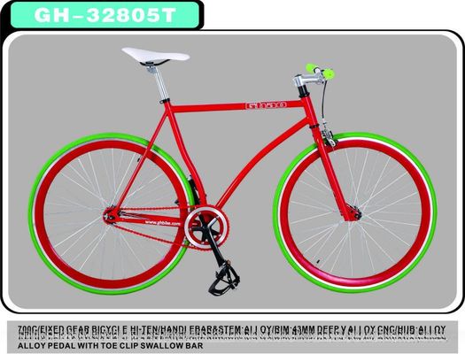 Affordable RED MIX BULE Colorful Fixed Gear Bike Fixie Bicycle with Steel Stem 10kg