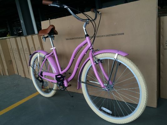 Ten Steel Frame 26inch Shimano 7 Speeds OEM Logo Adult Women Lady Beach Cruiser Bike