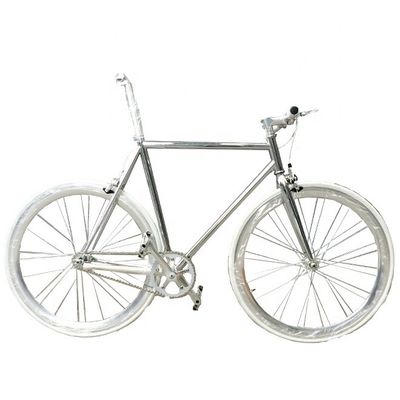 OEM 700C Sliver Paint Fixed Gear Bicycle with CR-MO Chrome Rim anodize JIS Standard