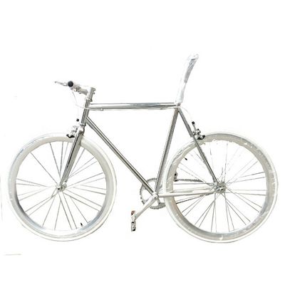 OEM 700C Sliver Paint Fixed Gear Bicycle with CR-MO Chrome Rim anodize JIS Standard