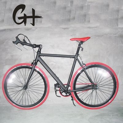 700C Full Matte Black OEM Aluminium Frame Single Speed Road Bike Gross Weight 13KG