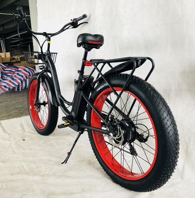 26&quot; 750W 48V 20MPH OEM 21AH UL2849 Adult Women Lady Beach Cruiser Electric Big 4.0 Fat Snow Tire Bicycle