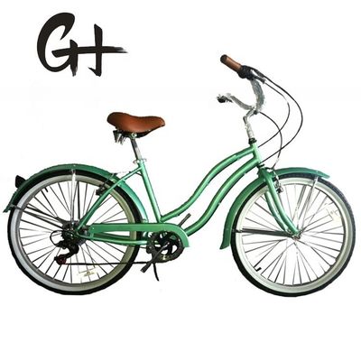 26&quot; Shimano 7 Speed Women Lady USA 26*2.125 Girl White Tire Beach Cruiser Speed Bike