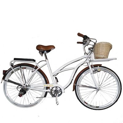 26&quot; Shimano 7 Speed Women Lady USA 26*2.125 Girl White Tire Beach Cruiser Speed Bike