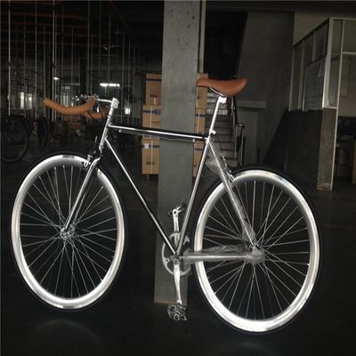 NO Foldable 700C Chrome Color Single Speed Adult Racing Fixie Bike from OEM Taiwan Parts