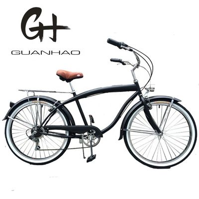 17kg Lightweight 26inch Hard Frame Non-rear Damper 7 Speeds Men Beach Cruiser Bikes