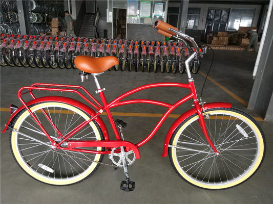 Blue Color Single Speed 26 inch Men's Vintage Cruiser Bicycle with Front Wheel V Brake