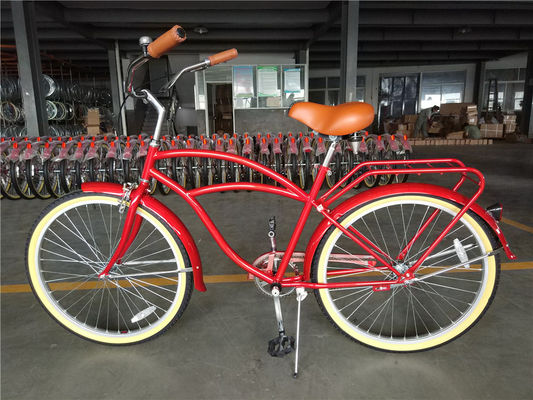 Blue Color Single Speed 26 inch Men's Vintage Cruiser Bicycle with Front Wheel V Brake