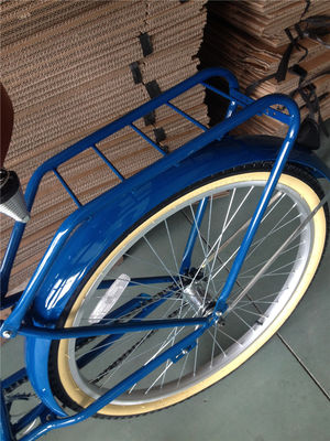 Blue Color Single Speed 26 inch Men's Vintage Cruiser Bicycle with Front Wheel V Brake