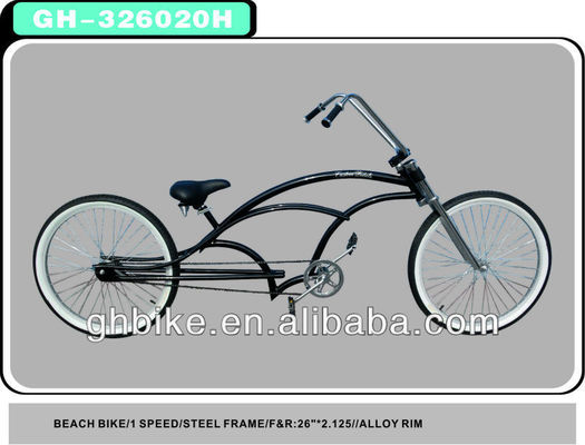 2013 Black Chopper Beach Cruiser Bike Bicycle with Steel Frame Material Black/To order