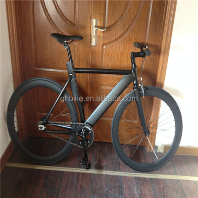 700c Black Aluminum Frame Fixie Bike with Double V Brake Fixed Gear Man Track Bike