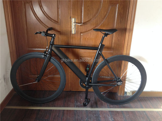 700c Black Aluminum Frame Fixie Bike with Double V Brake Fixed Gear Man Track Bike