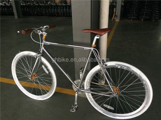 43mm Alloy Rim 700C Fixed Gear Cycle with Electroplate Finish and Chrome Steel Frame