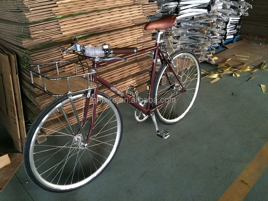 Retro Fixed Gear Bike Bicycle with Front Carrier Inner 3 Speed Road Bike To Be Ordered