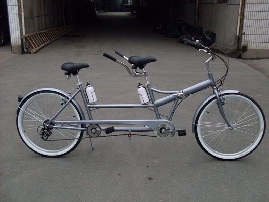 Steel Fork 18 Speed Tandem Cruiser Bike for 2 Adults 26 Inch Leisure Tandem Bicycle