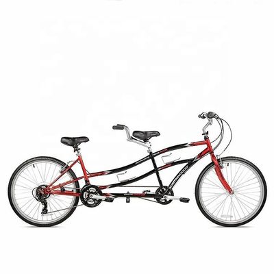 Steel Frame CE 26&quot; Dual Driver 21 Speeds Tandem Bike for Two People OEM Double Seat