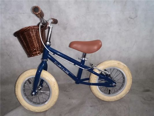2022 Style Kids Walking Bike for Baby with Front Wicker Basket and Wanda 12 Inch Tires