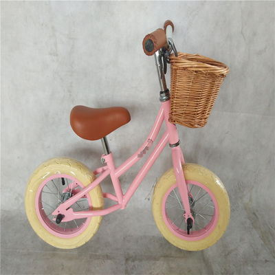 2022 Style Kids Walking Bike for Baby with Front Wicker Basket and Wanda 12 Inch Tires