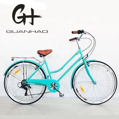 700C Hi-Ten Steel Frame USA OEM Women City Bike with 7 Speeds and Aluminum Alloy Rims