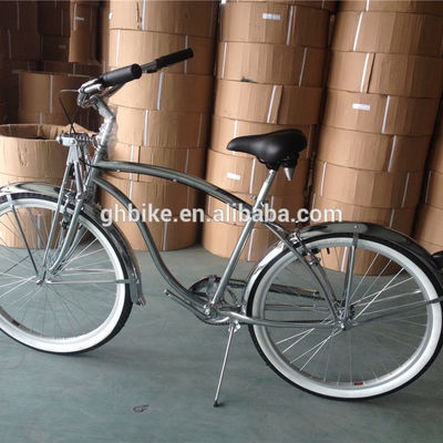 1.8m Length 160kg Load Capacity 26 Inch Chrome Single Speed Men's Beach Cruiser Bicycle