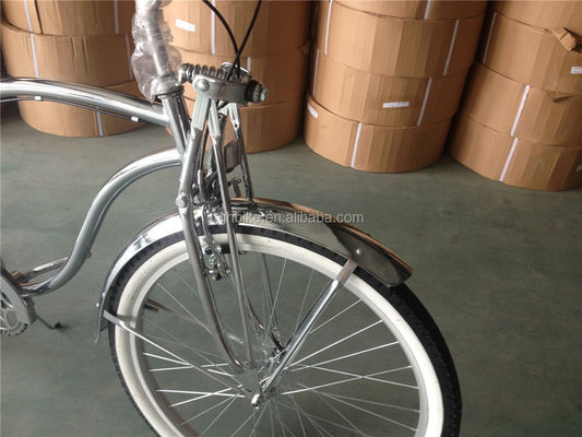 1.8m Length 160kg Load Capacity 26 Inch Chrome Single Speed Men's Beach Cruiser Bicycle