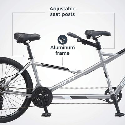 Double Person Tandem Bicycle 26&quot; 21s Gears 1 Speed 120kg Load Capacity Popular Choice