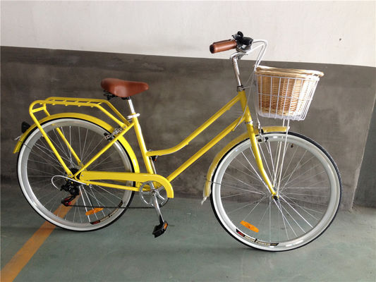 15KG Women's Step Through Bicycle LADIES CLASSIC 7-SPEED BIKE with Two Baskets Design