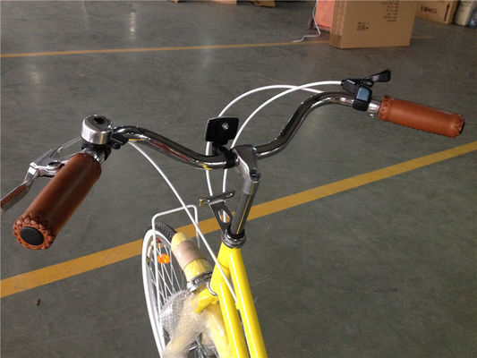 Vintage Women's Step Through Bicycle with Front Basket and 7-Speed Classic Design