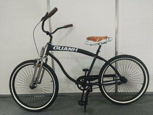 26 Inch Men's Single Speed Vintage Spring Fork Beach Cruiser for Flatland Competition