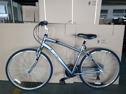 21 Speed Urban Fitness Bike Double V Brake Comfort Hybrid Bike with NO Fork Suspension