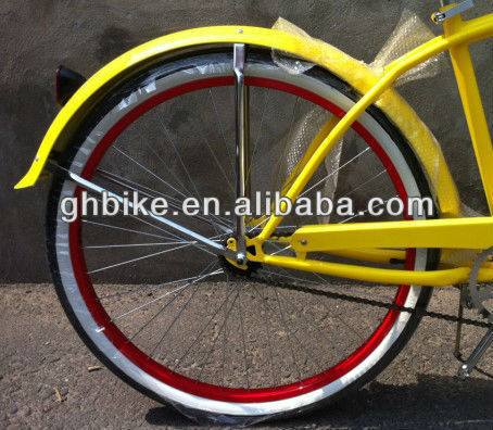 2017 Single Speed Beach Cruiser Bike with Front Rack and Lightweight Aluminum Frame