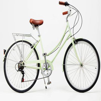 Double V Brake 6-7 Speed Vintage Retro Adult Ladies Comfort City Cruiser Women's Bikes with Front Basket
