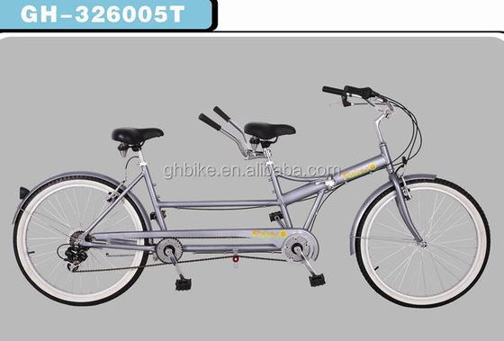 26&quot;*2.125.A/V White Wall Steel Fork Tandem Bike with 7-Speed Folding Two-Seat Bicycle