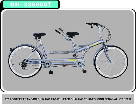FD ShimanoTY-18 and RD ShimanoTY-18 Derailleur 26-inch Tandem Bicycle for Two Riders