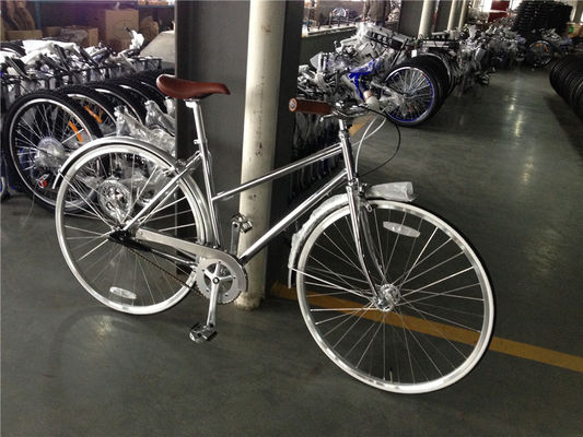 NO Suspension 3 Gear Silver Color Cromo Frame Vintage Ladies Bike Retro Women Lady Bicycle