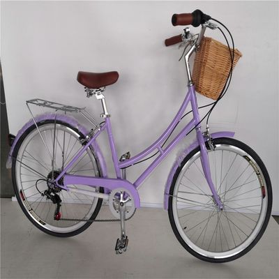 KMC Chain 26inch Europe OEM CE Shimano 7 Speeds Women Lady City Bicycle 1.8m Length