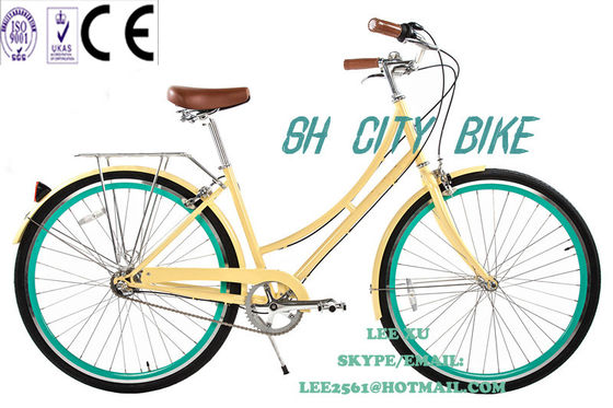 1.8m Length CE Europe OEM Logo Hi-Ten Steel Frame Single Speed City Bikes for Women 26inch