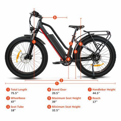 26&quot; Wheel Size 48V 750W A2B CE UL2849 OEM EN15194 17AH Aluminum SNOW 4.0 Big Fat Tire Electric Hybrid Ebike