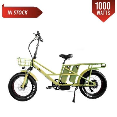 48V Electric Dual Motor 1000 Watt Long Range Fat Tire Cargo E-Bike with Fast Charging
