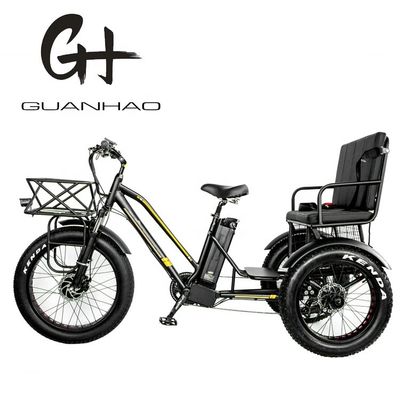 Down Tube 48V 750W 17AH Lithium Battery 45KM/H bafang Front Motor Electric Passenger Tricycle