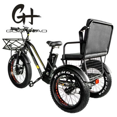 Down Tube 48V 750W 17AH Lithium Battery 45KM/H bafang Front Motor Electric Passenger Tricycle