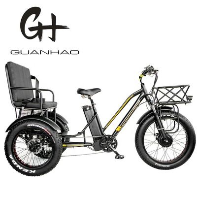 Down Tube 48V 750W 17AH Lithium Battery 45KM/H bafang Front Motor Electric Passenger Tricycle