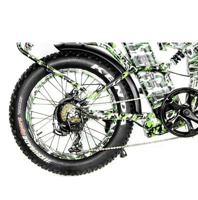48V*21AH 20 inch full suspension Camouflage color 1000W FOLDING FAT TIRE ELECTRIC BIKE with rear rack