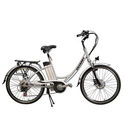 26&quot; 48V 500W 40KM/H 10.4AH Lithium Battery Women Aluminum Frame 7Speeds OEM Customized Step Thru Electric City Bike
