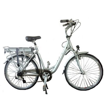 26&quot; 48V 500W 40KM/H 10.4AH Lithium Battery Women Aluminum Frame 7Speeds OEM Customized Step Thru Electric City Bike