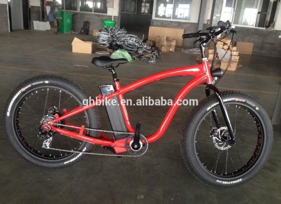 Aluminum Alloy Frame 26inch 7speed Fat Tire Electric Cruiser Bicycle with Lithium Battery