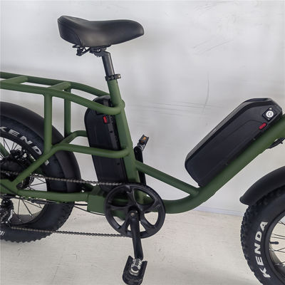 1000W 48V 34A Folding Frame Electric Cargo Bike with 20 Inch Fat Tires and Rear Carrier