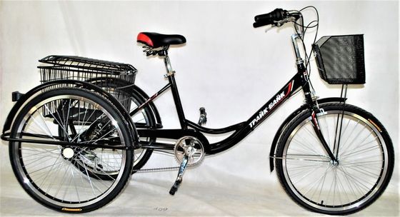 24&quot; Rear Hub Motor Steel Frame 7speeds 36V350W 35KM/H Unisex Adult Electric Tricycles
