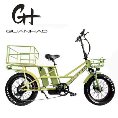 Aluminum Alloy Frame 48V34AH 1000W Fat Tire Ebike with Dual Batteries and Two Baskets